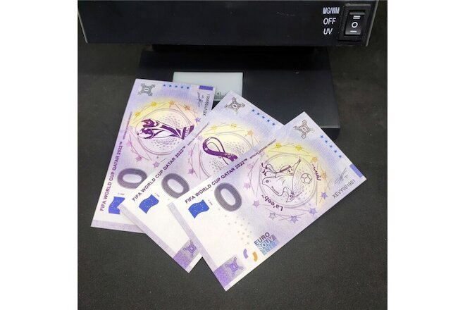 3pcs/set Qatar 2022 World-Cup 0 Euro Souvenir Paper Banknote Fans Collections