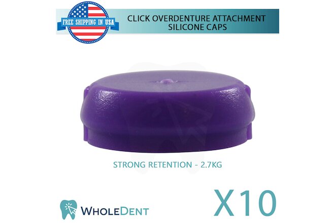 10x Strong Silicone Cap Click Overdenture Attachment Abutment Dental Implant