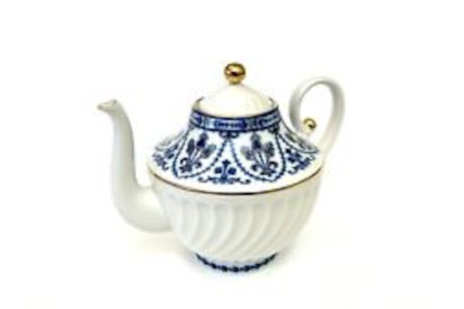 Lomonosov Imperial Porcelain Cobalt Frieze 1744 Large Teapot 60 oz Russia 9 Cups