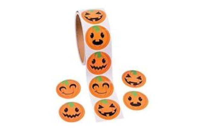 Jack o Lantern Pumpkin Face Halloween Roll Stickers ~00 per roll 1