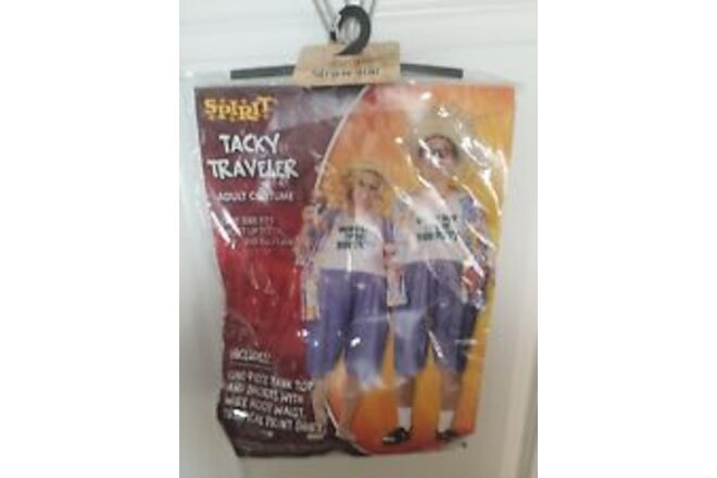 Spirit Halloween Tacky Traveler Costume - Adult One Size Fits Most. New In Bag