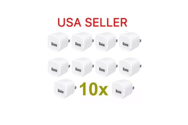 10 x 1A USB Home Wall Charger AC Adapter Plug For Phone Plus Samsung LG