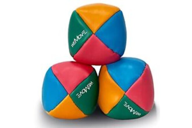 t15 MULTI-COLORED JUGGLING BALLS WITH INSTRUCTIONS KIDS BEGGINER JUGGLE BALL KIT