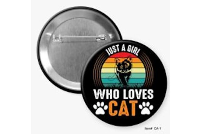 Two I Love Cats 2.25" Pinback Buttons /Hommel's Buttons Online Store
