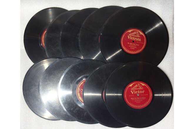 John McCormack RCA Victor Victrola Talking Machine 10” 78 RPM Shellac Lot of 10