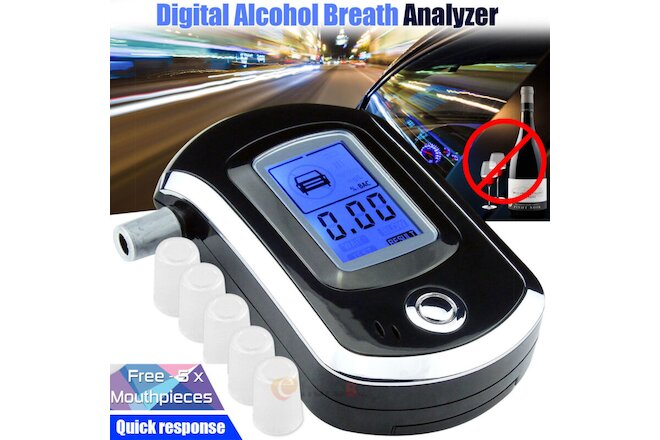 Advance Police Digital Breath Alcohol Tester LCD Breathalyzer Analyzer Detector