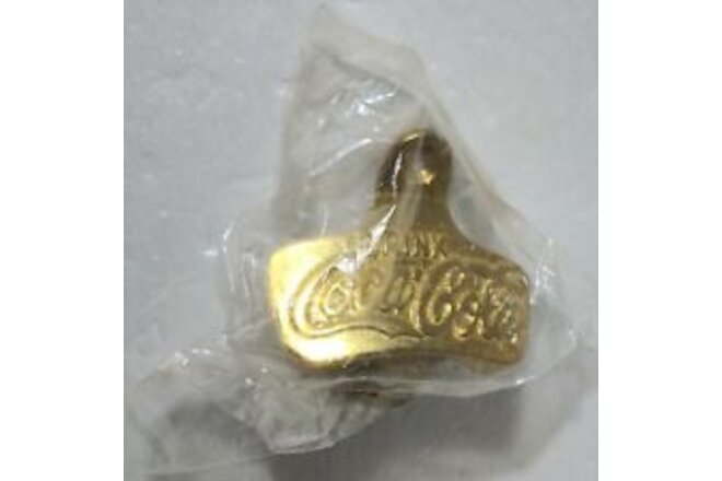 New Coca Cola Bottle Opener Gold Colored “Drink Coca Cola” Made In Taiwan