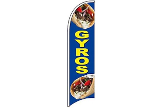 4 Less Co GYROS Windless Swooper Flag Feather Banner Sign 2.5X11.5 Ft Tall (F...