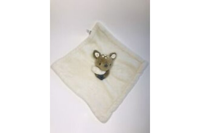 Carters Deer Security Blanket Cream Brown Plush 13" Lovey Rattle Soft Fawn
