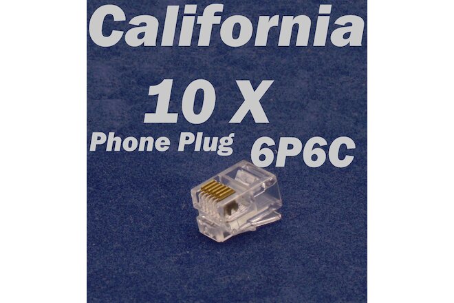 10 X Pcs RJ12 Plug 6P6C Phone Modular Telephone Connector Adapter DSL Crimp RJ11