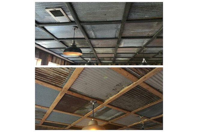 40 sq ft DROP CEILING TILES RECLAIMED CORRUGATED BARN ROOFING