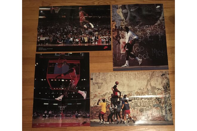 Vintage 1989 - Lot of 4 Michael Jordan Wheaties/Nike Posters-All Different