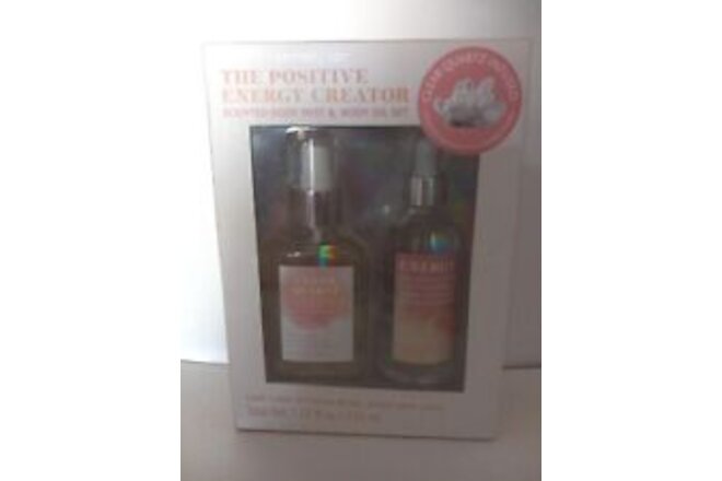 New Wrights Apothecary Positive Energy Creator Quartz Infused Body Mist Oil Set