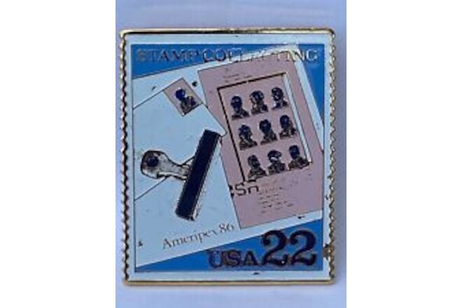 Stamp Collecting: Ameripex #2201 – 1986 22c Stamp Pin Pinback NEW