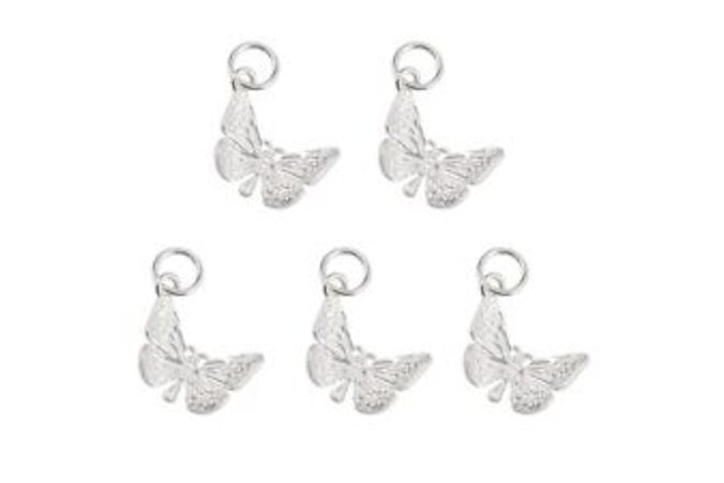 5pcs 925 Sterling Silver Butterfly Charms Zircon Butterfly Necklaces Pendant ...