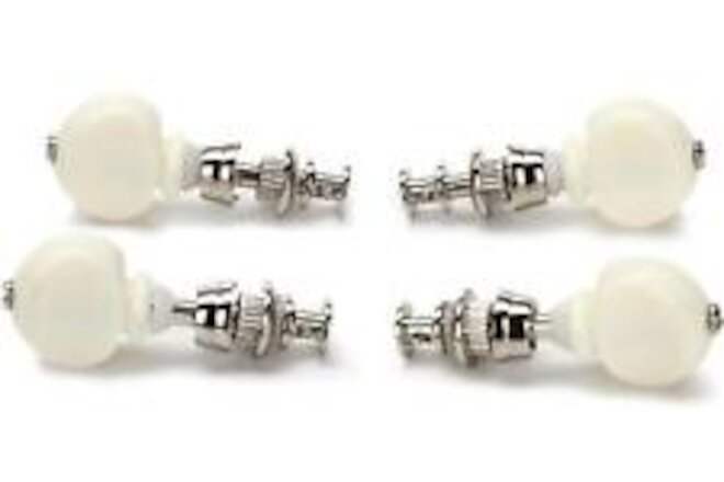 Grover 6W Champion Ukulele Pegs (Set of 4) - White Buttons (5-pack) Bundle