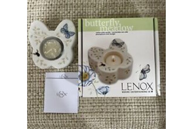 LENOX Butterfly Meadow Votive with Candle 3.75” #885305 New in Box