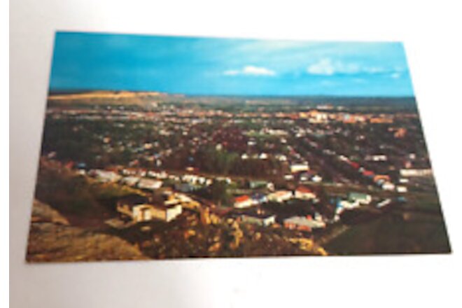 Vintage Montana Post Card Birds Eye View Billings From Top Rimrock