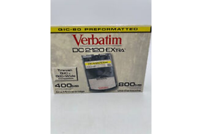 Verbatim DC2120 EXtra QIC-80 400/800MB Data Tape Minicartridge New Sealed Box