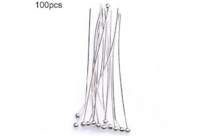 100Pcs Silver Tone Ball End Pins Jewelry Making Findings DIY Crafts Headpins 71