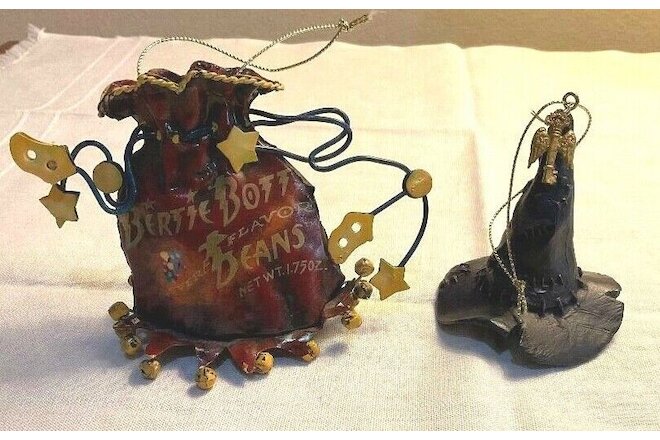 Vintage 2000 Warner Brother Harry Potter Ornaments - Bertie Botts Bag & Sorting