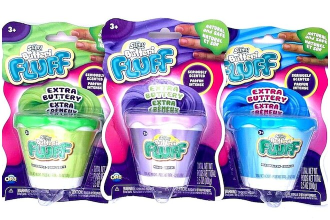 NEW Lot Of 3 Orb Slimy Butteri Fluff Scented Mango Marshmallow Apple 3.5 Oz Each