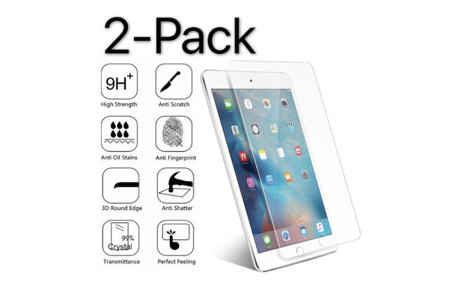 2-Pack Tempered Glass Screen Protector For Apple iPad 6th Generation 9.7" 2018