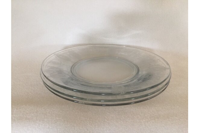 3 Tiffin Glass Classic Crystal Dinner Plates
