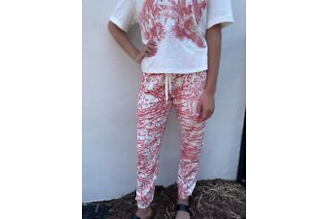 PJ Salvage Pajama Pants Tiger Beats Stripes Sleepwear Pink Women’s Size Large
