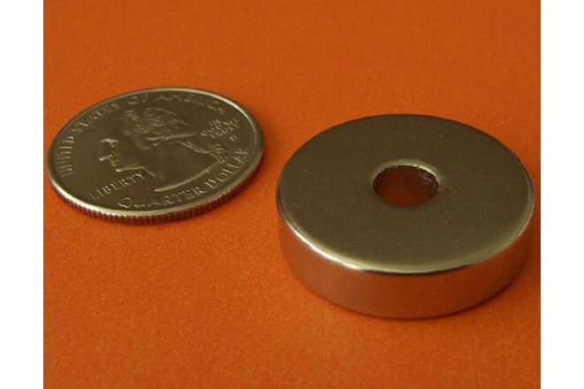(4) 1 ODx1/4 IDx1/4  Rare Earth Neodymium Ring Magnet Grade N42 1x1/4x1/4