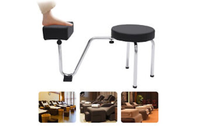 Pedicure Stool W/ Footrest, Height Adjustable Nail Pedicure Stool Leg Rest Stand
