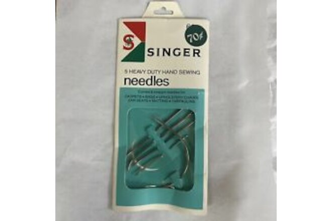 Vintage 1960's Package of 5 Singer Heavy Duty Hand Sewing Needles - Unused