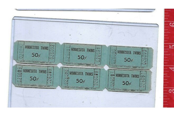 Vintage lot 50c tickets Minnesota Twins Metro Stadium