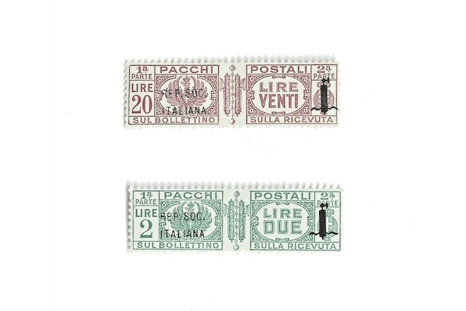Italy postage stamps Italian Socialist Republic parcel post