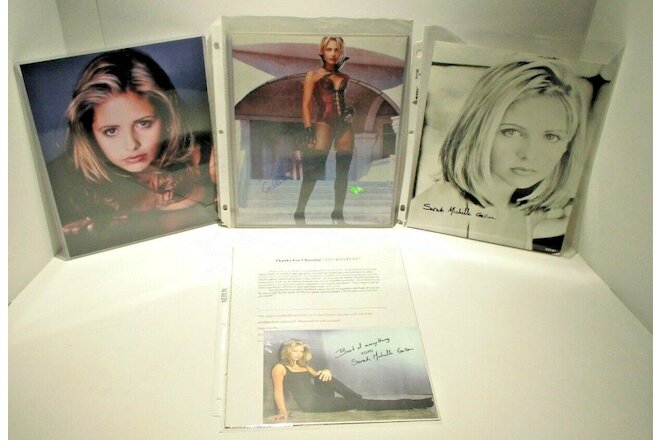 Lot of 4 Sarah Michelle Gellar Autographed Signed Pictures Photos With COA's