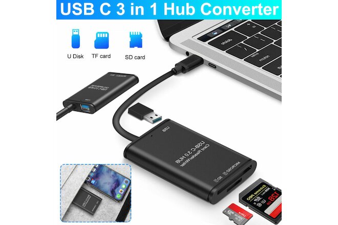 USB C to SD Card Reader Writer OTG Adapter USB 3.0 Micro SD Memory Card Reader