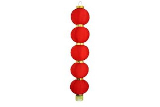 Chain of 5-Red Cloth Chinese Lantern
