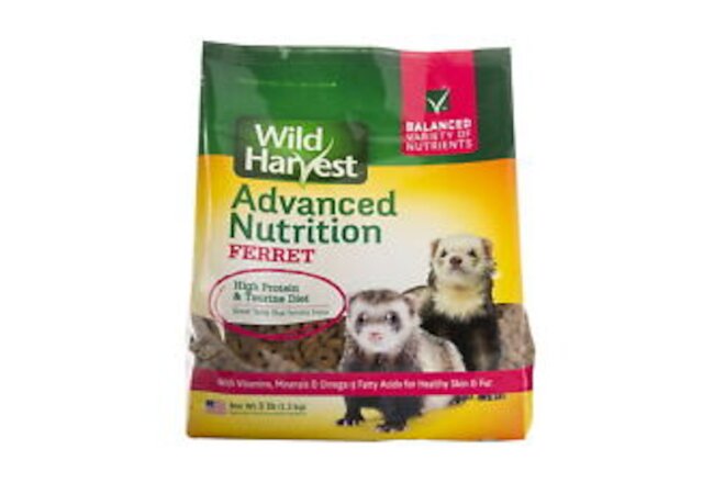 (2 pack) Wild Harvest Advanced Nutrition Ferret 3Pounds,High Protein and Taurine
