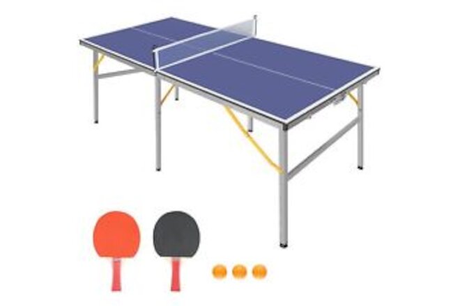 Ping Pong Table,Foldable,Portable Table Tennis Table Set,with Net and 2 Ping ...
