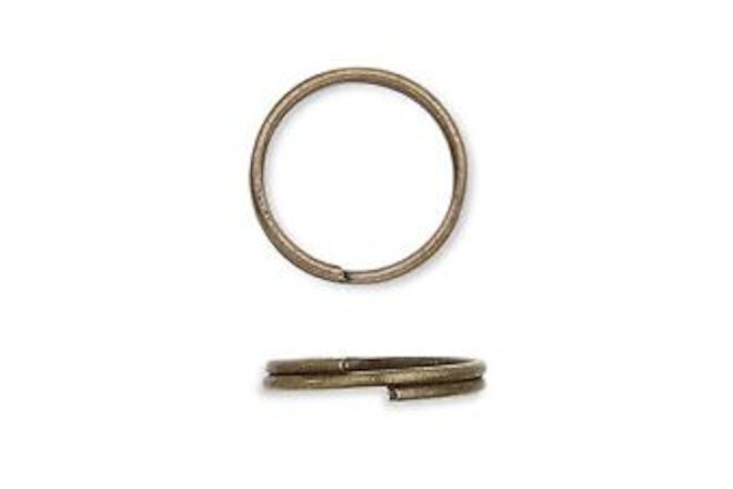 100 Plated Steel 8mm Round Double Loop Split Ring Jewelry Findings (Antique B...