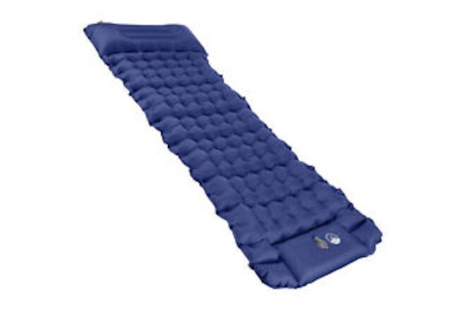Blue Inflatable Sleeping Pad +Built-in Foot Pump Olive 77.00 x 27.00 x 3.00 Inch