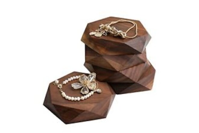 5pcs Wood Jewelry Tray Hexagon Display Riser Stand B2/ Hexagon Tray-5pcs Big