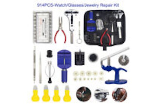 915X Professional Watch Repair Kit Back Case Remover Opener Link Pin Spring Bar
