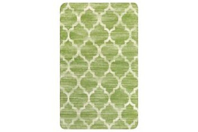 Moroccan Washable Area Rug - 3'x5' Green Small Entry Rug Accent Distressed No...