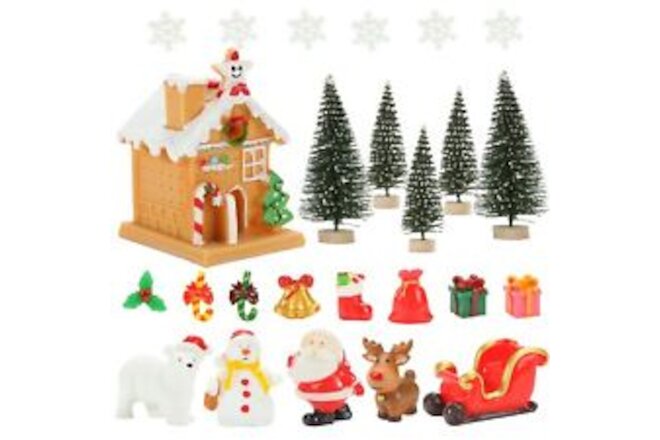 Christmas Miniature Figurines for Crafts, 25 PCS Christmas Miniature Ornament...