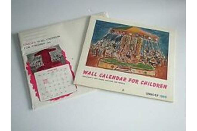 Unicef Wall Calendar For Children 1969 Art From Around the World Unused New  A