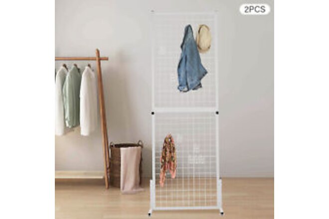 2pcs Grid Display Rack Gridwall Panel Gridwall Panel Display Stand  with Hooks