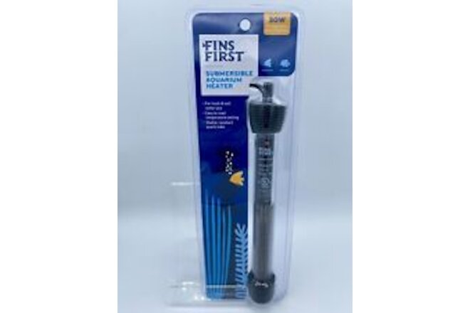 Fins First 50W 10 Gallon Submersible Aquarium Heater New Sealed