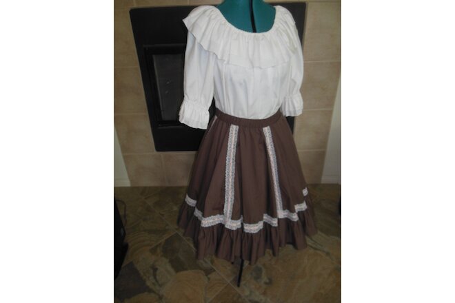 Square Dance Outfit Costume Women Med Malco Modes 22" Skirt Fashion Factory Top