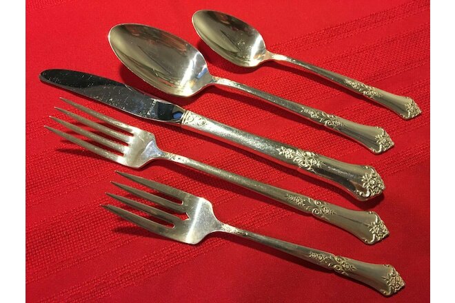 5-Piece Place Setting Sterling Stately by State House Silver Flatware NO MONO